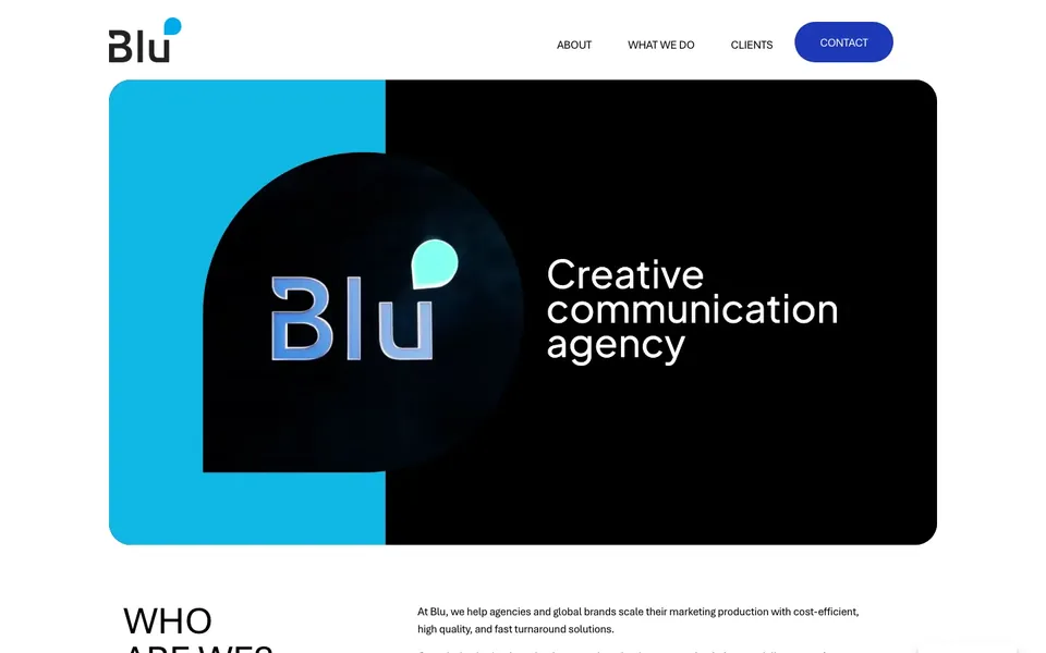 Blu Creative agency site