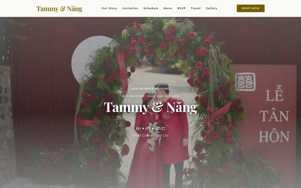 Tam & Nang bilingual wedding RSVP app